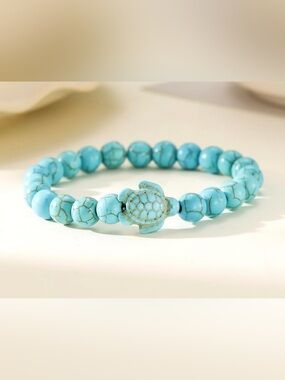 Turquoise Turtle Stretch Bracelet.